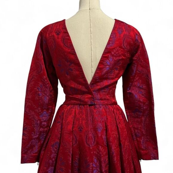 Vintage 80s Carolyne Roehm Opulent Evening Ball Gown XS Gala Royal Regency - Picture 5 of 16